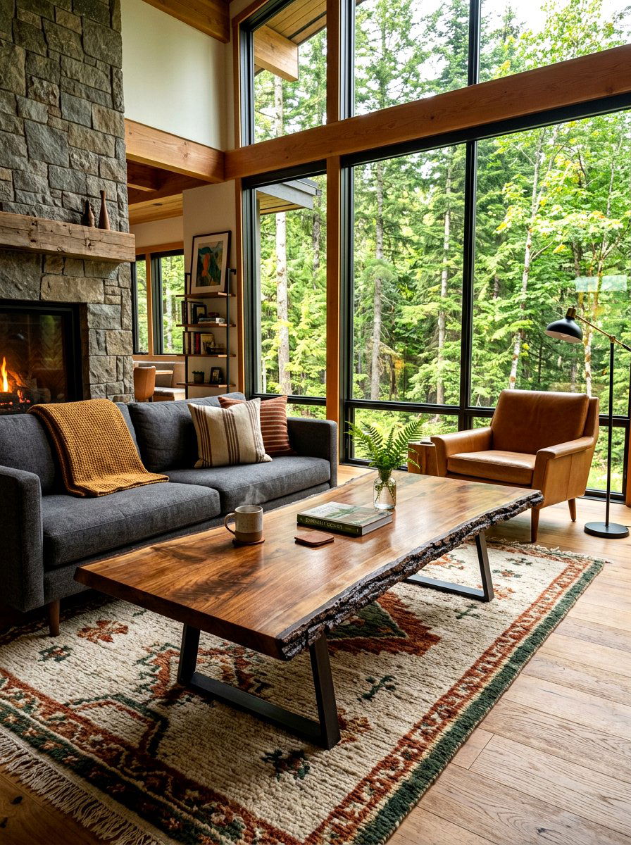 Live Edge Wood Coffee Table - 30 oversized coffee table ideas