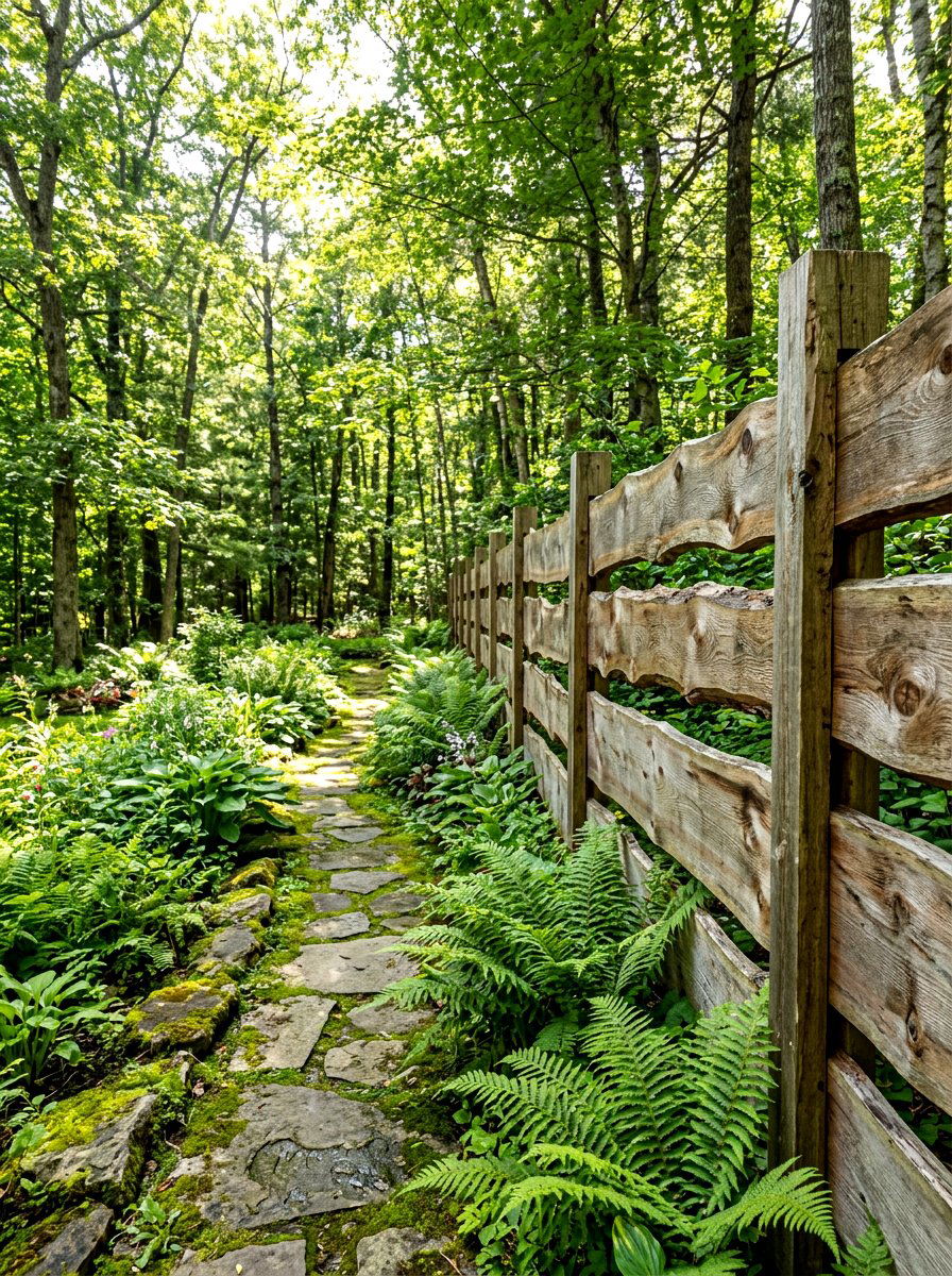 Live Edge Wood Fence - 30 wooden fence ideas