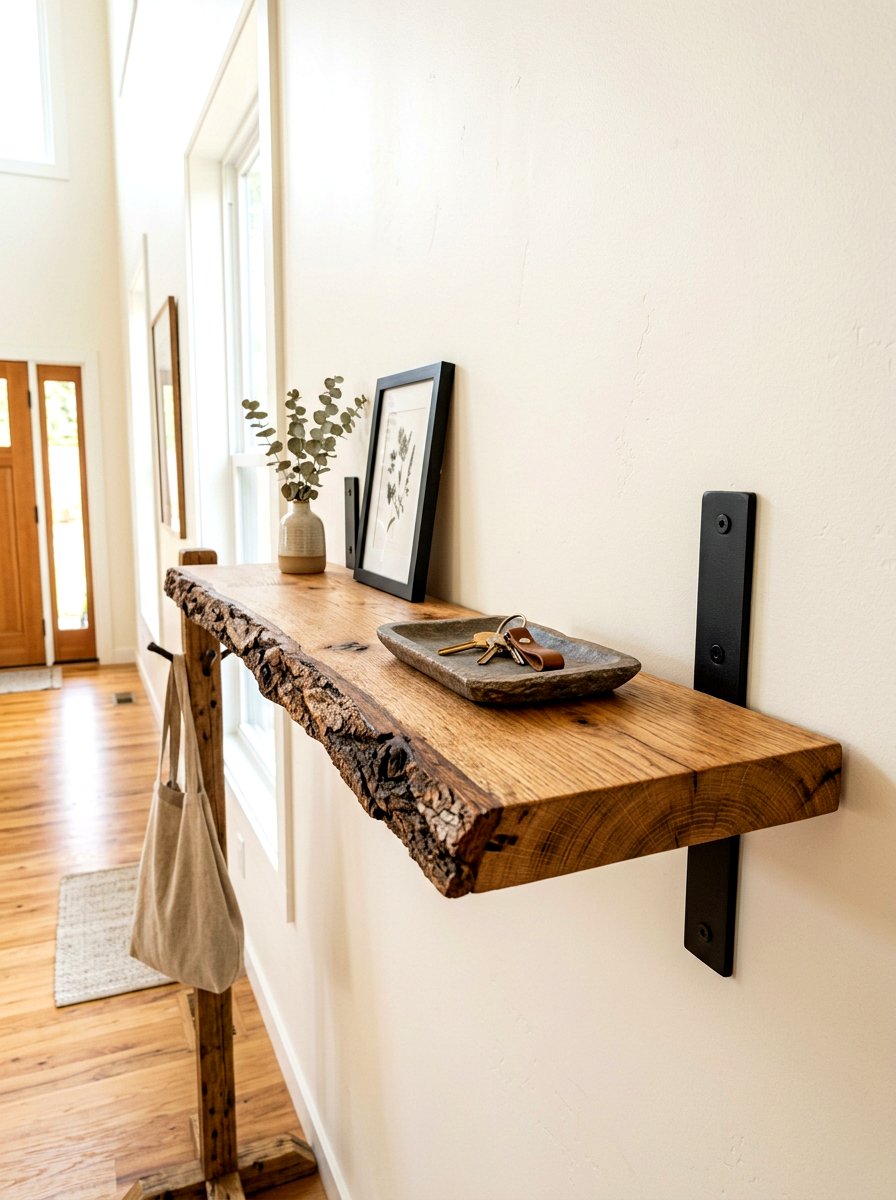 Live Edge Wood Floating Shelf