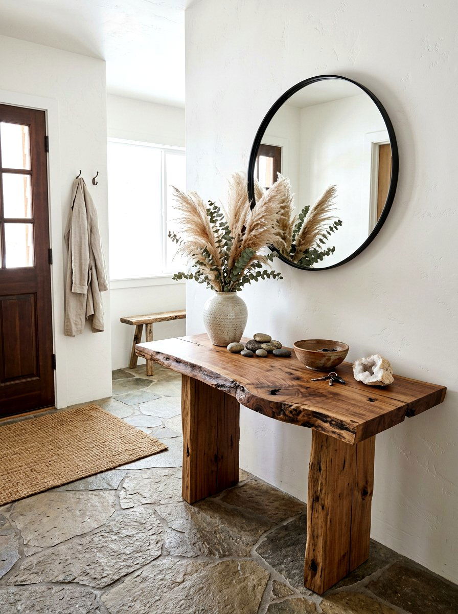 Live Edge Wood Table - 30 pedestal entry table ideas