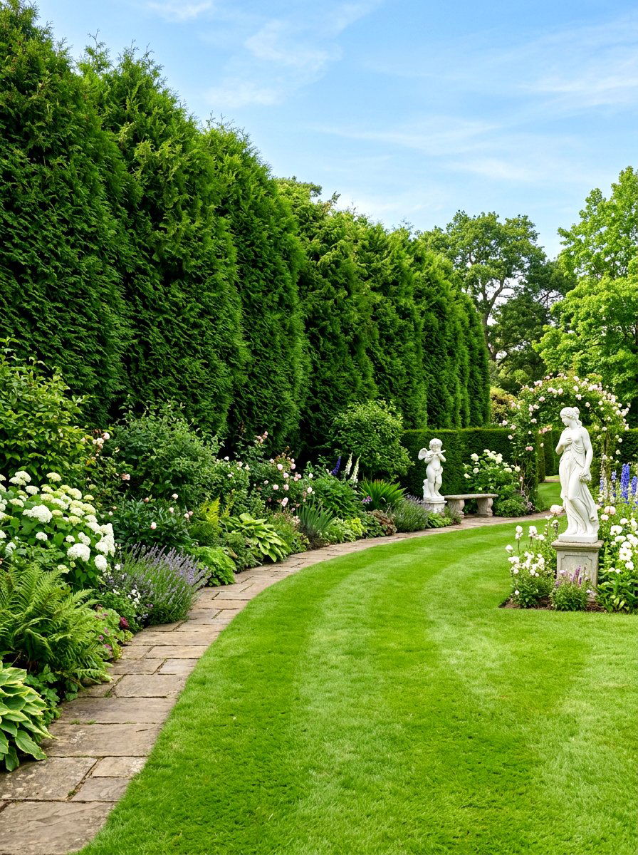 Living Green Hedge - 30 backyard fence ideas