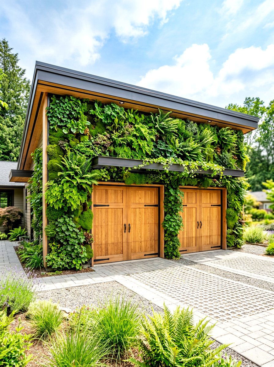 Living Green Wall - 30 garage facade ideas