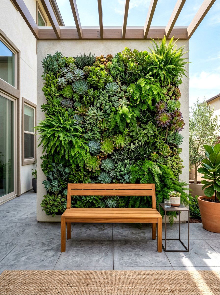 Living Green Wall Patio - 30 summer patio hosting ideas