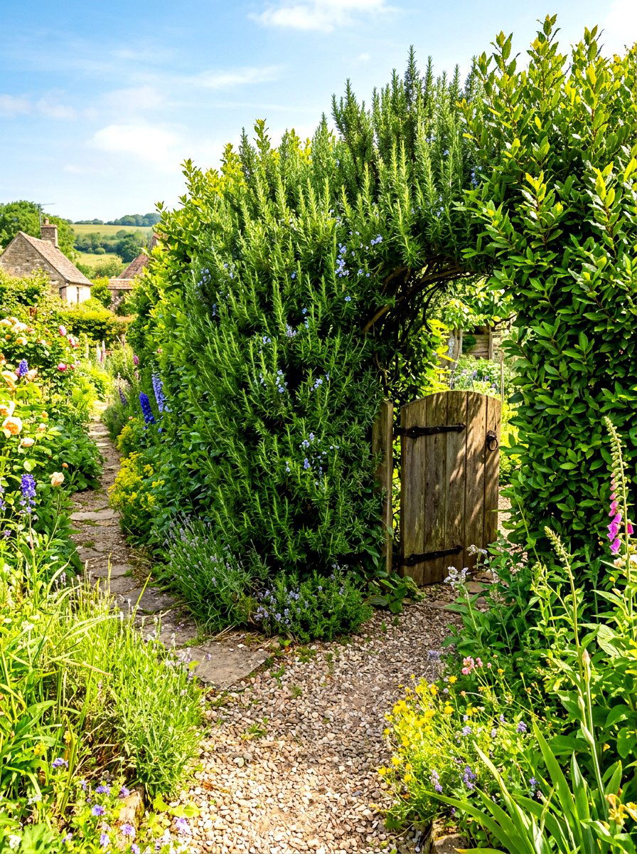 Living Hedge Herb Boundary - 30 herb garden fence ideas
