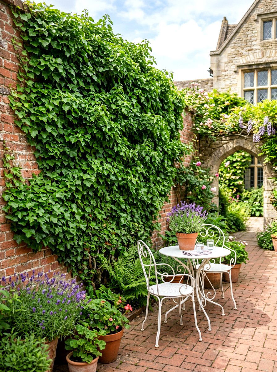 Living Ivy Wall - 30 patio accent wall ideas