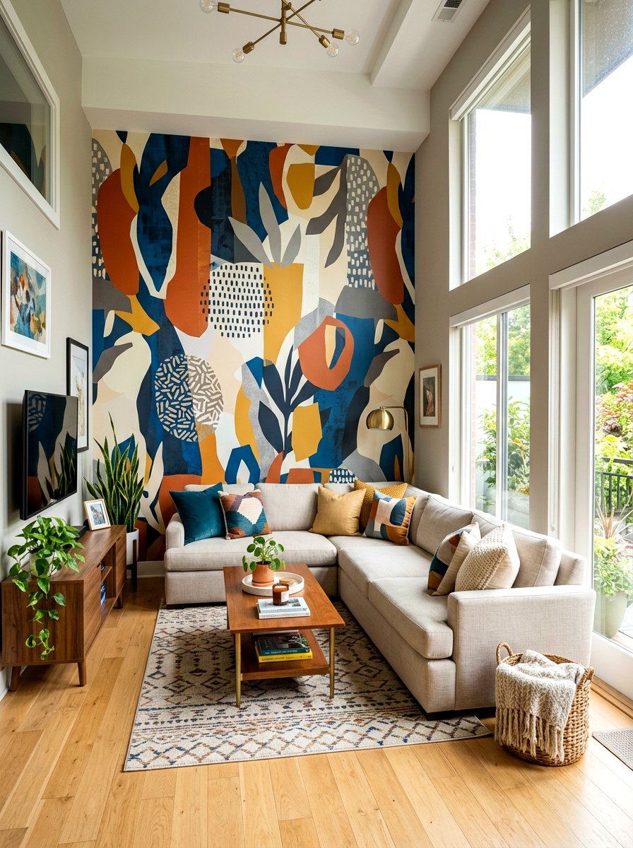 Living Room Accent Wall Wallpaper - 30 patterned wallpaper ideas