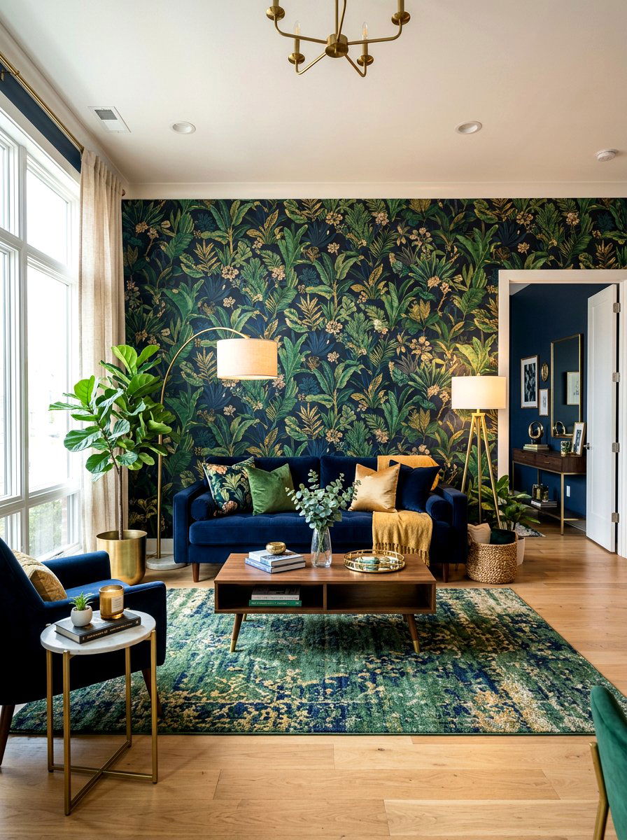 Living Room Accent Wall Wallpaper - 30 removable wallpaper room ideas