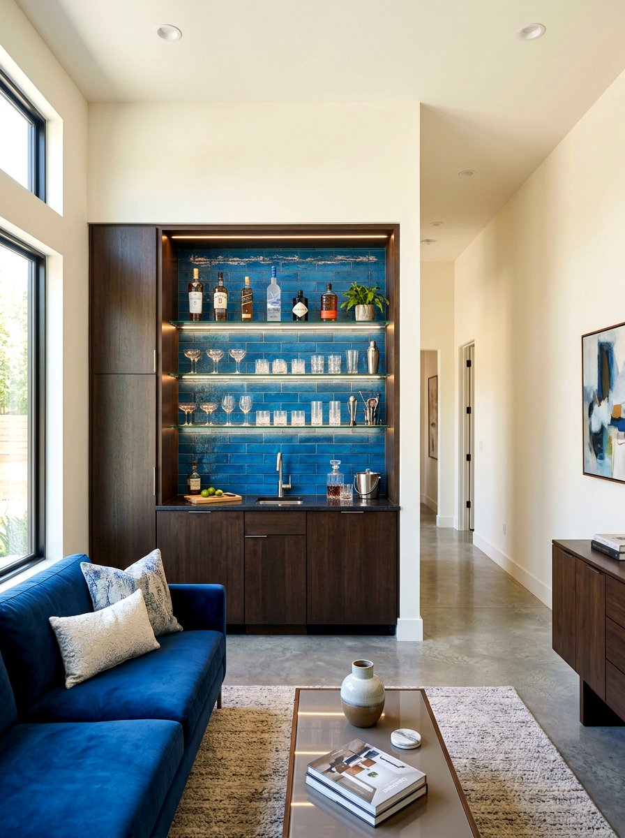 Living Room Bar Alcove - 30 cocktail corner ideas