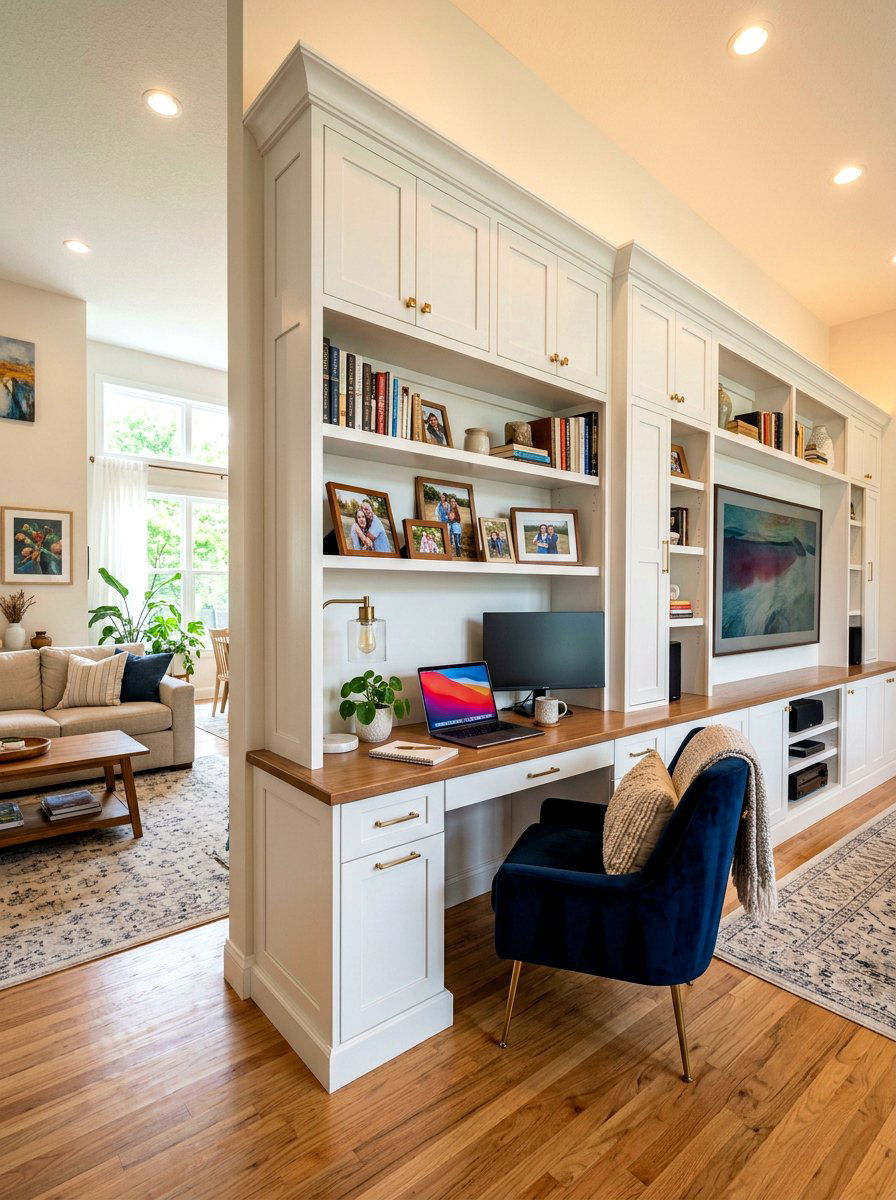 Living Room Built In Desk - 30 office built in desk ideas