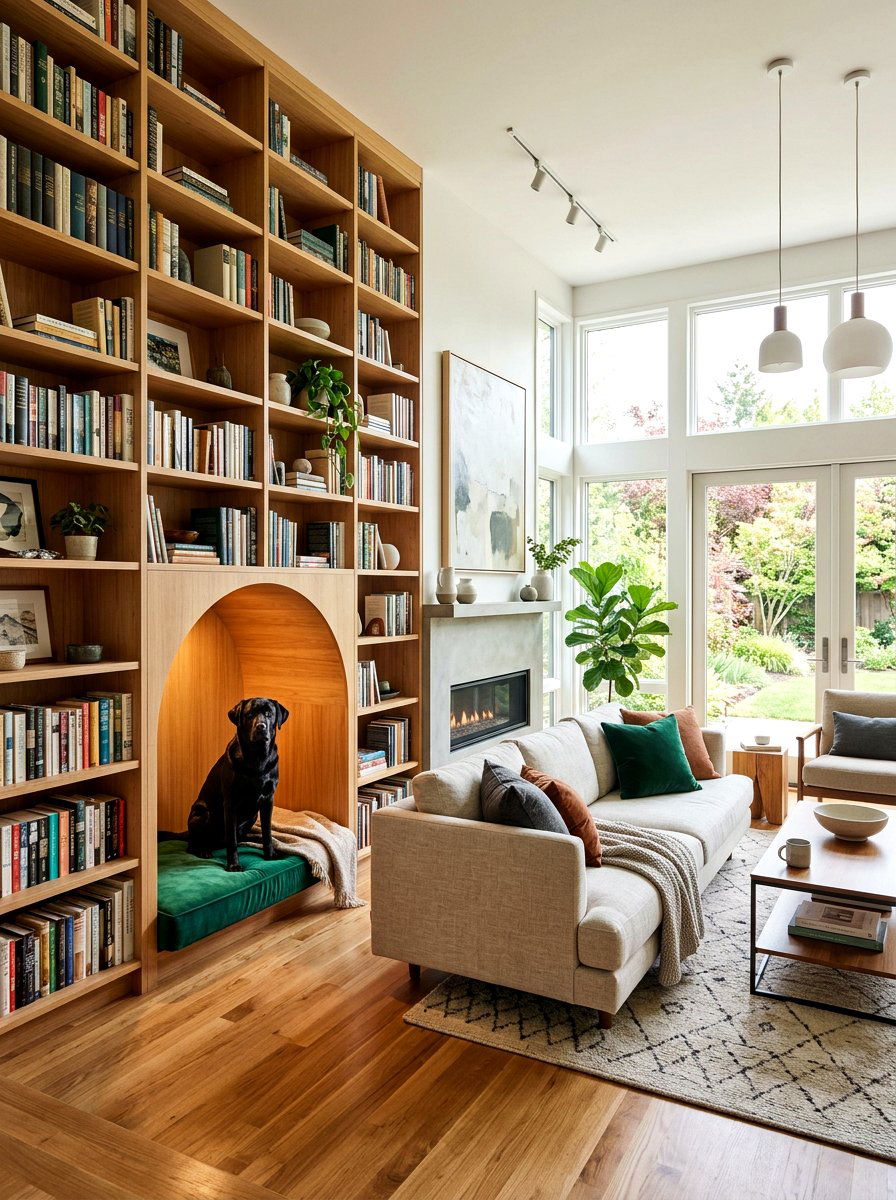 Living Room Built In Dog Bed - 30 built in dog nook ideas