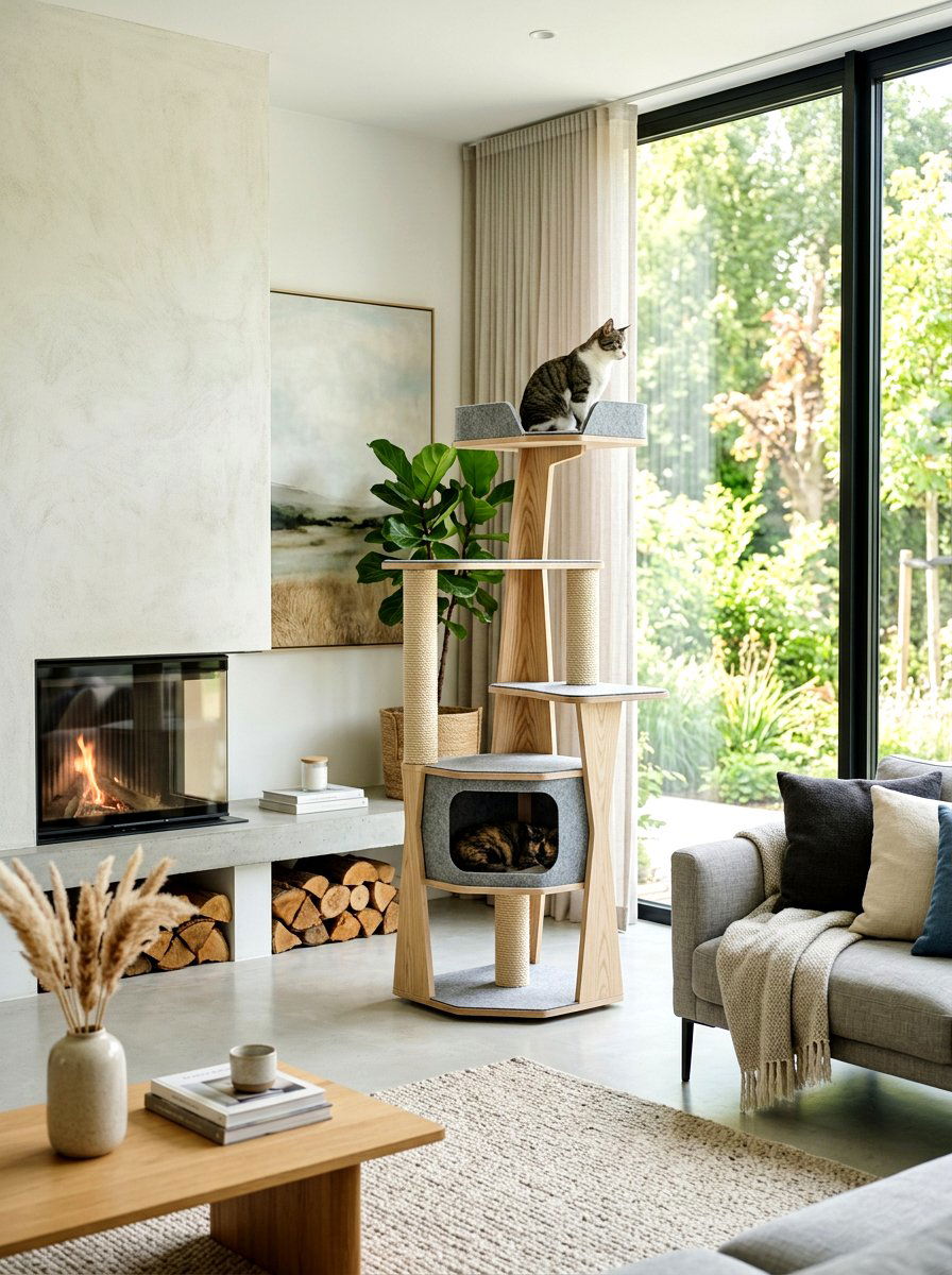 Living Room Cat Tree - 30 viral pet room ideas