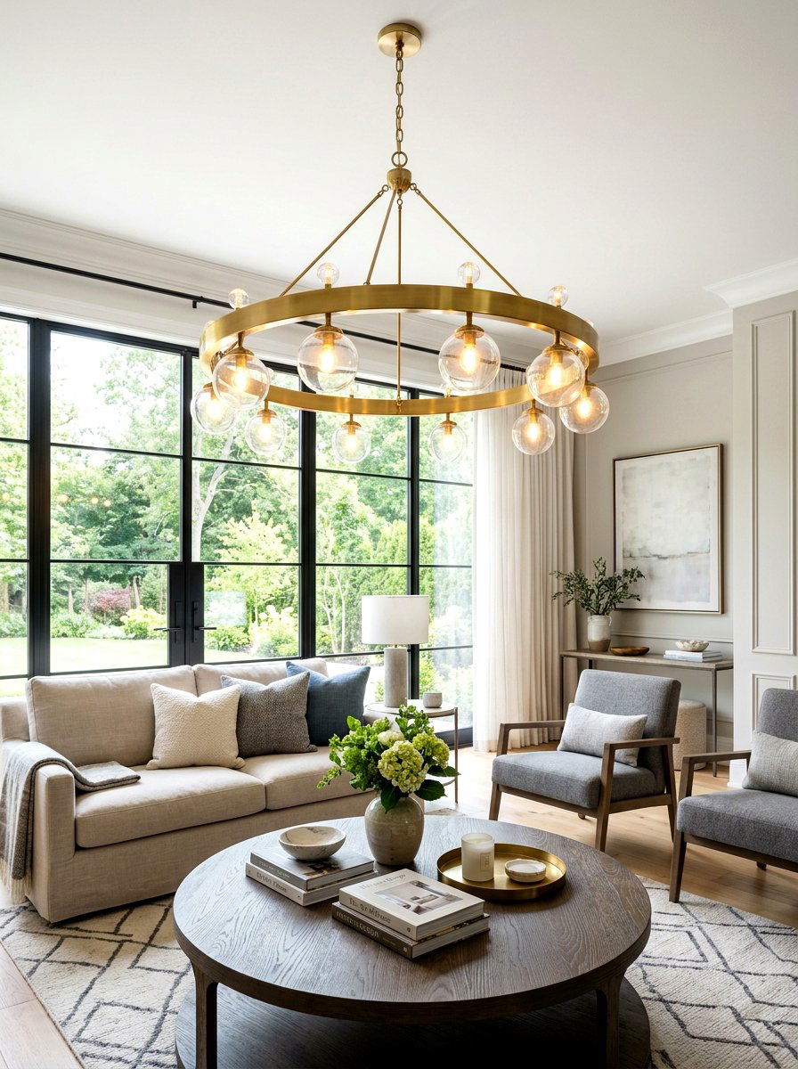 Living Room Chandelier - 30 updated traditional living room ideas