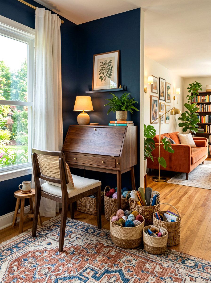 Living Room Craft Area - 30 crafting nook ideas