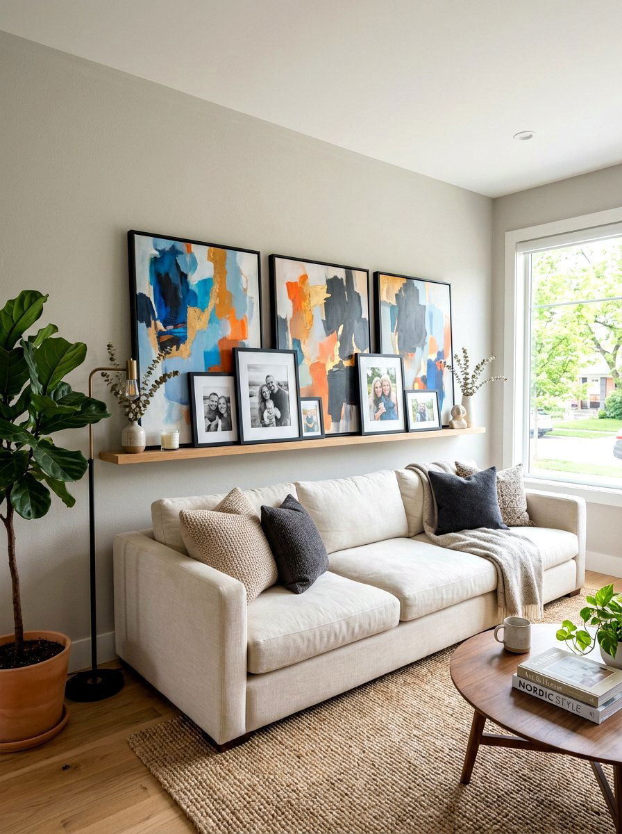 Living Room Gallery Ledge - 30 gallery ledge wall ideas