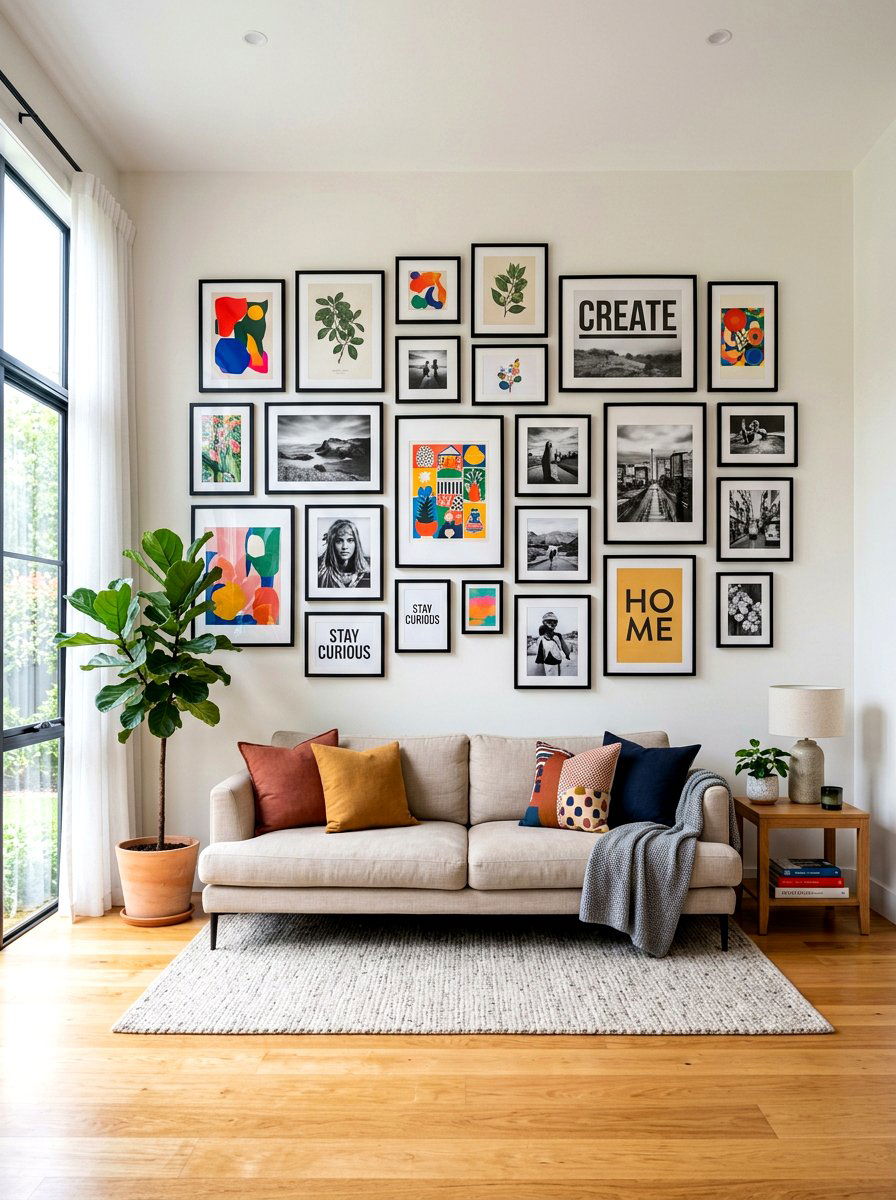 Living Room Gallery Wall - 30 editorial living room ideas