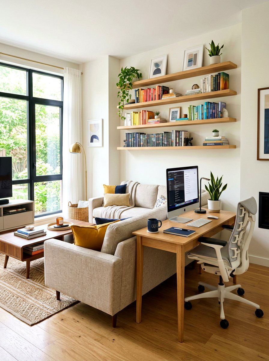 Living Room Office Combo - 30 rectangle living room layout ideas