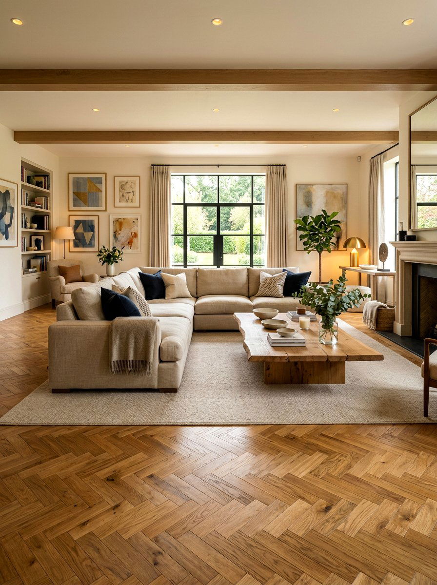Living Room Parquet - 30 parquet floor ideas
