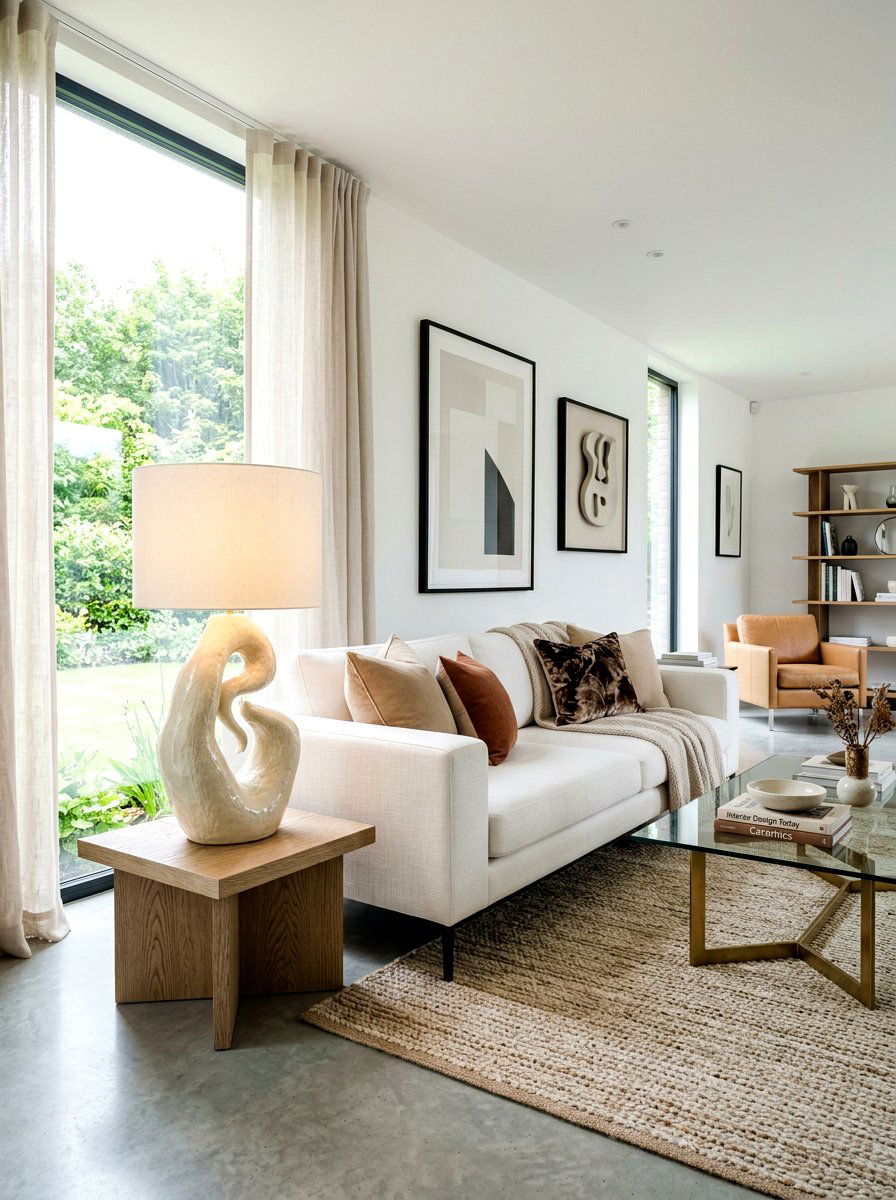 Living Room Sculptural Lamp - 30 lamp styling ideas