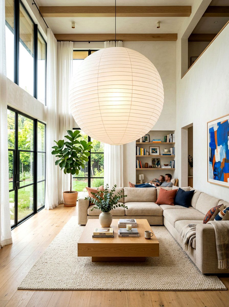 Living Room Sphere - 30 paper lantern lighting ideas