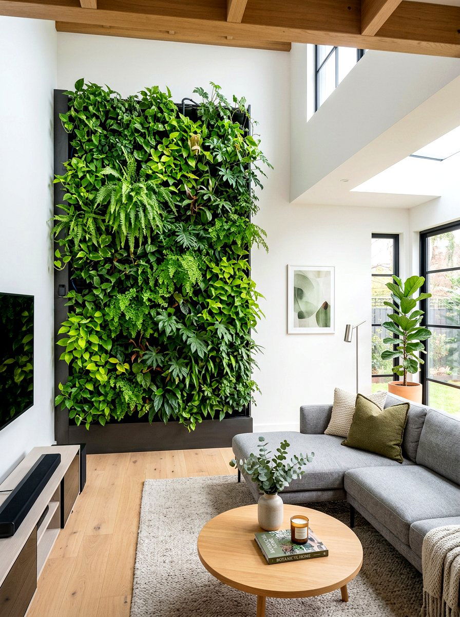 Living Room Vertical Garden - 30 indoor garden room ideas