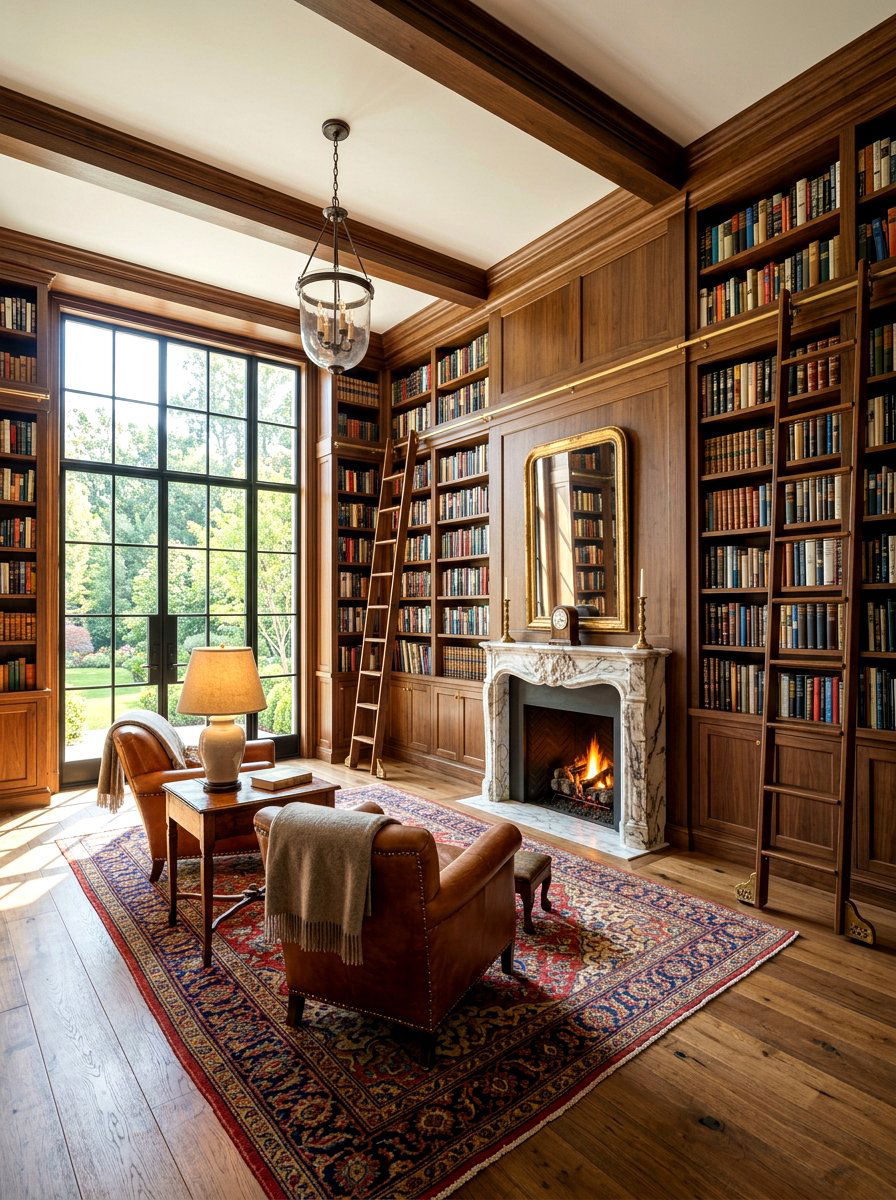 Living Room Wall To Wall Library - 30 book wall living room ideas