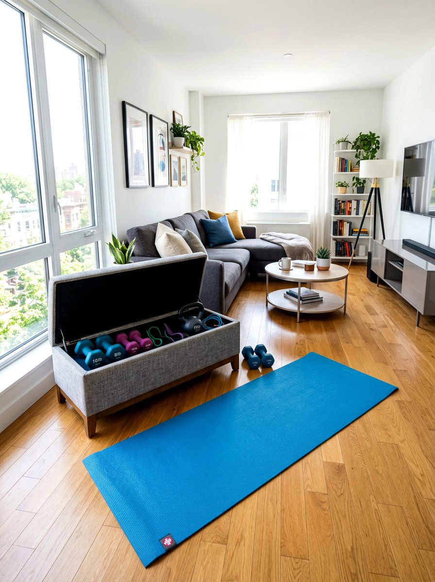Living Room Workout - 30 small home gym ideas