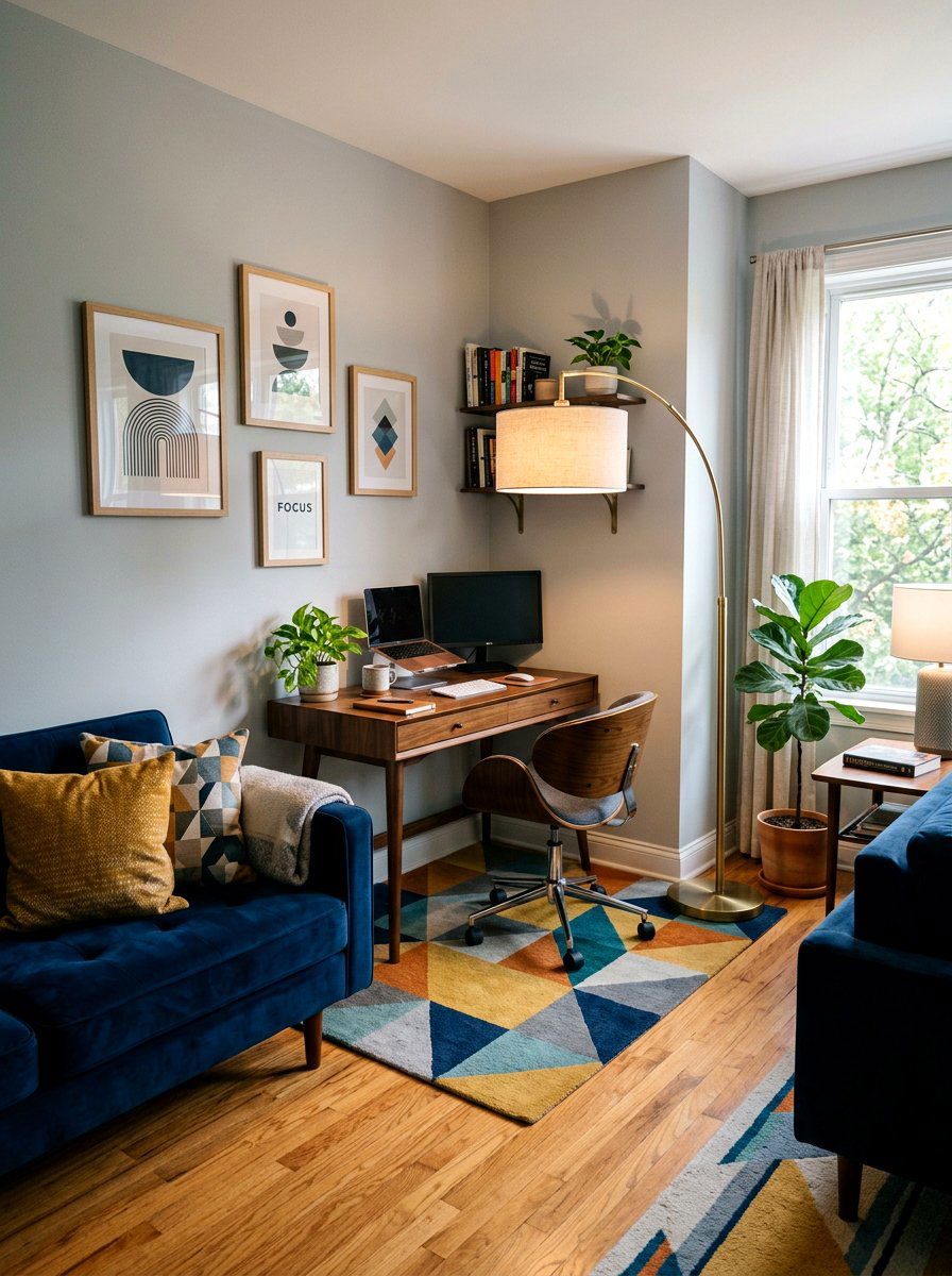 Living Room Workspace Nook - 30 apartment office ideas