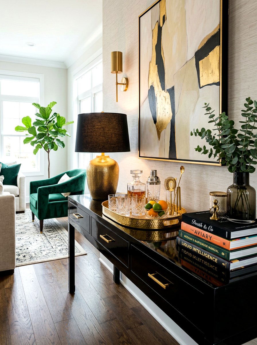 Living room bar buffet - 30 cocktail nook ideas aesthetic