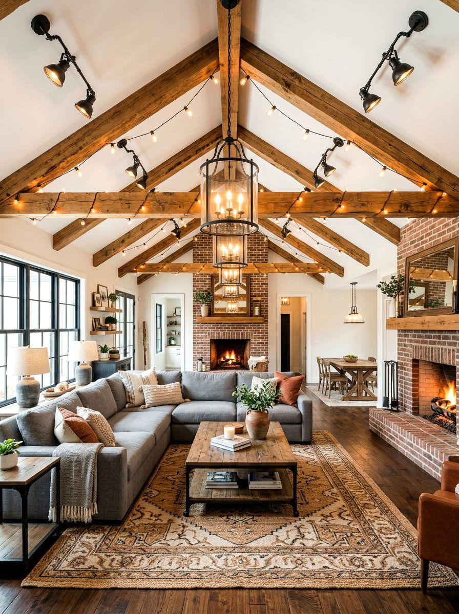 Living room ceiling lights - 30 string light ideas
