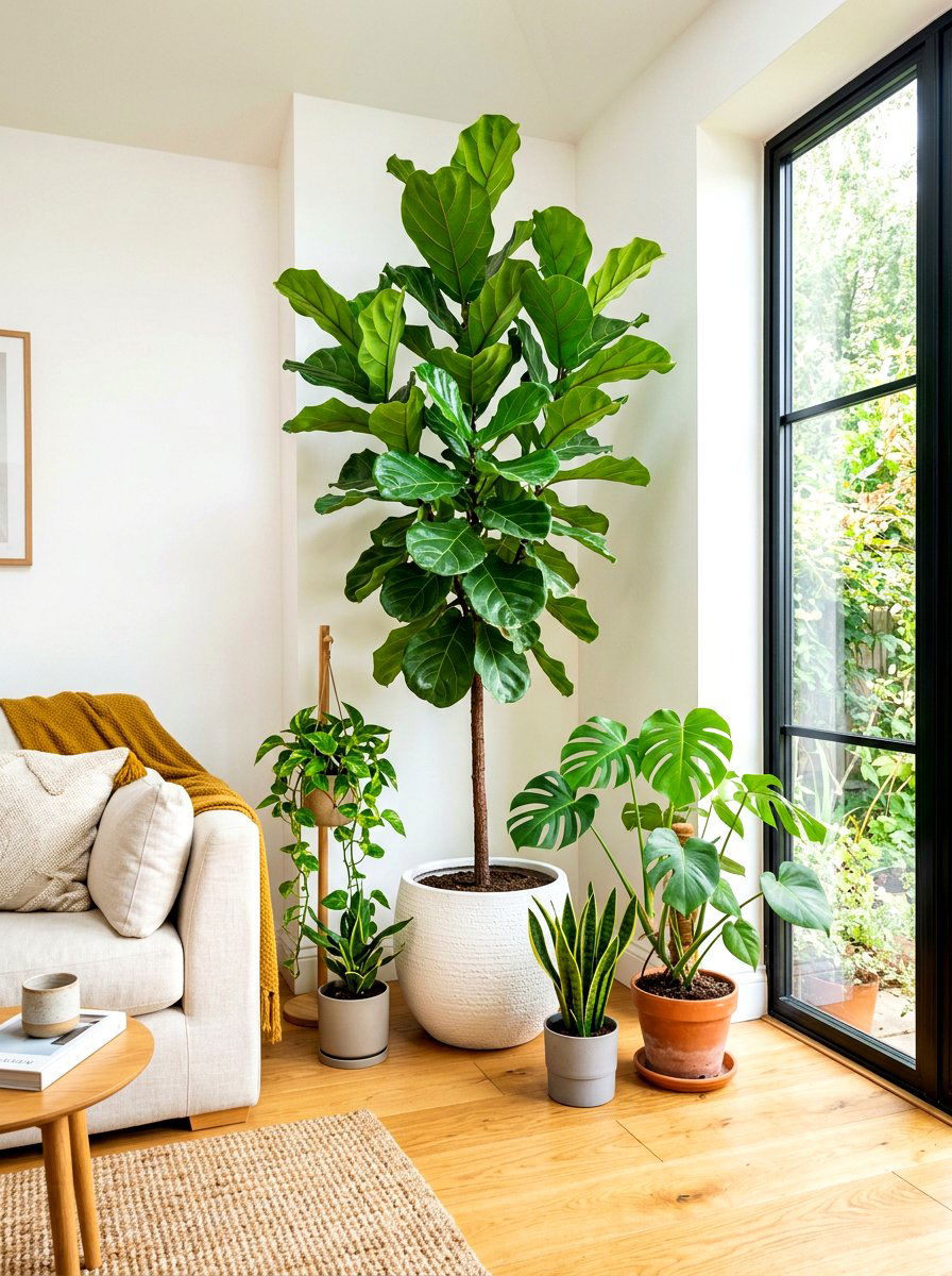 Living room corner plants - 30 small living room ideas