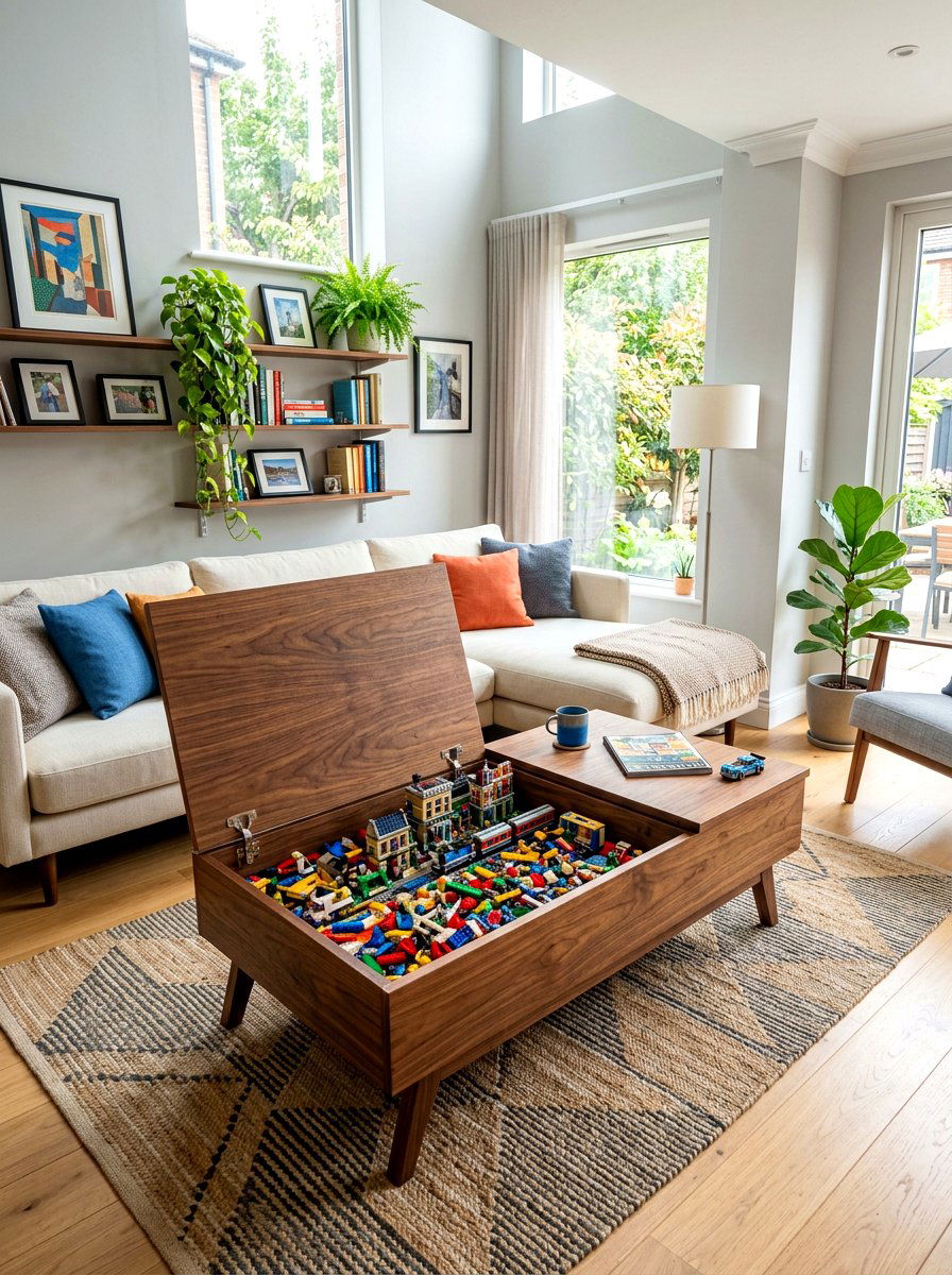 Living room lego coffee table - 30 lego table ideas