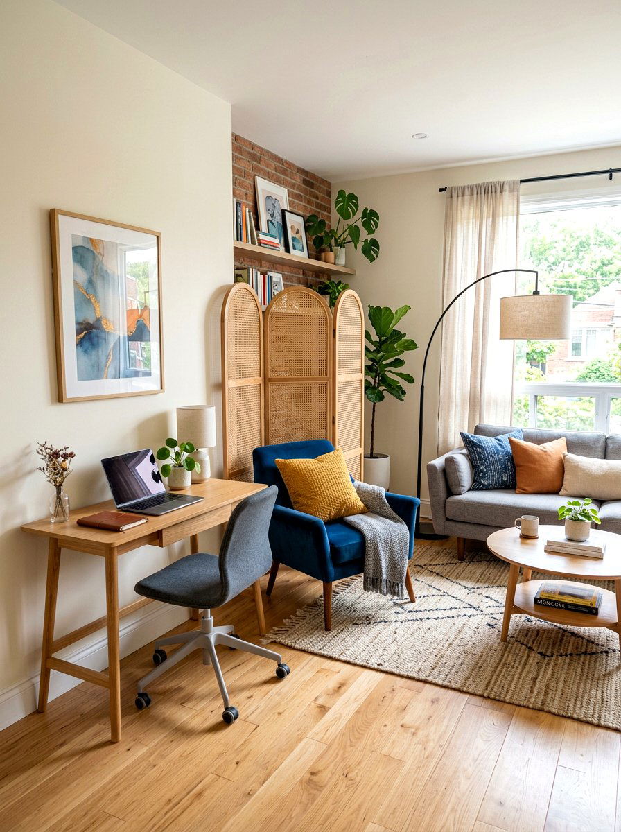Living room office corner - 30 cozy home office ideas