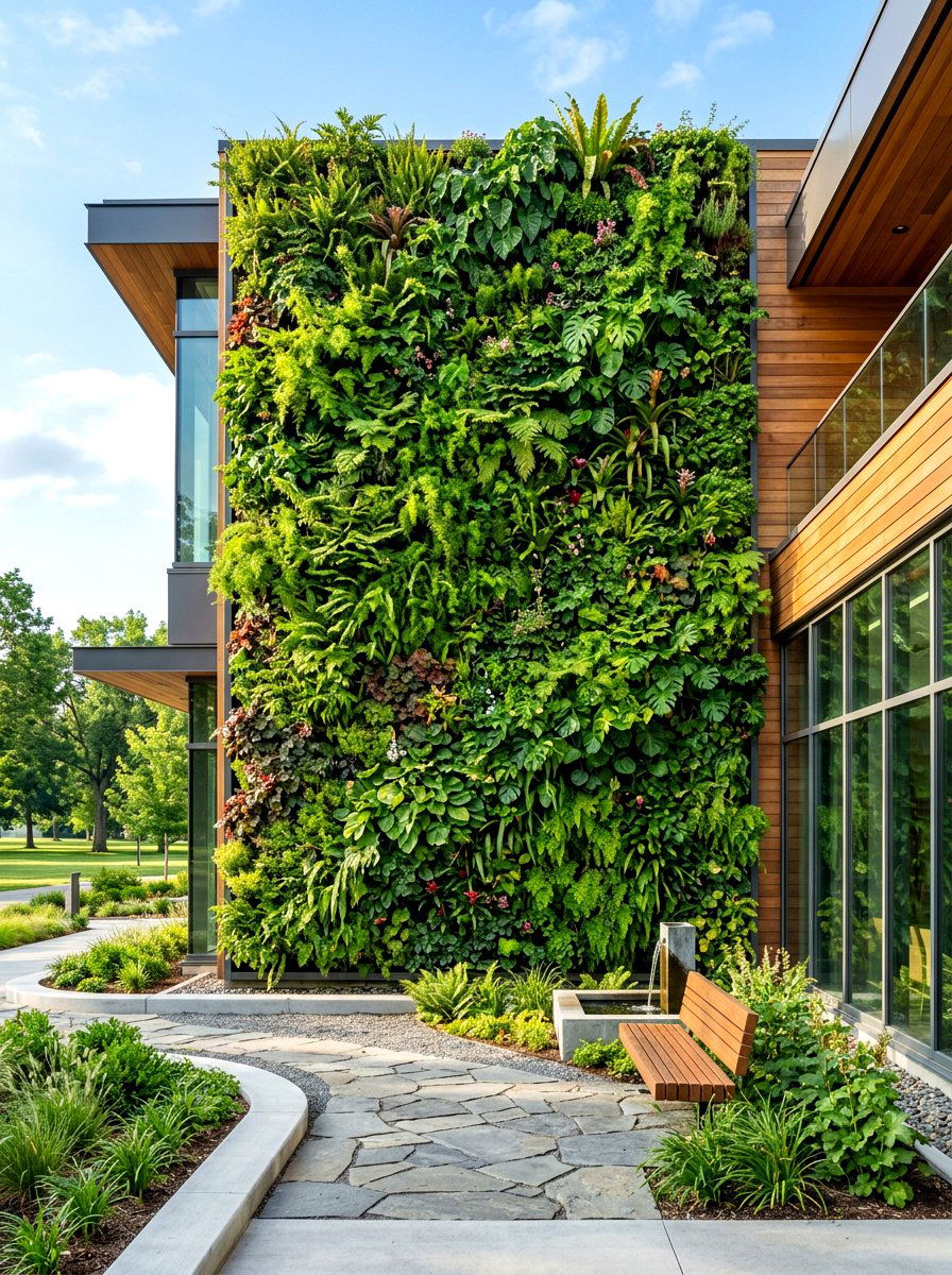 Living wall - 30 city backyard garden ideas