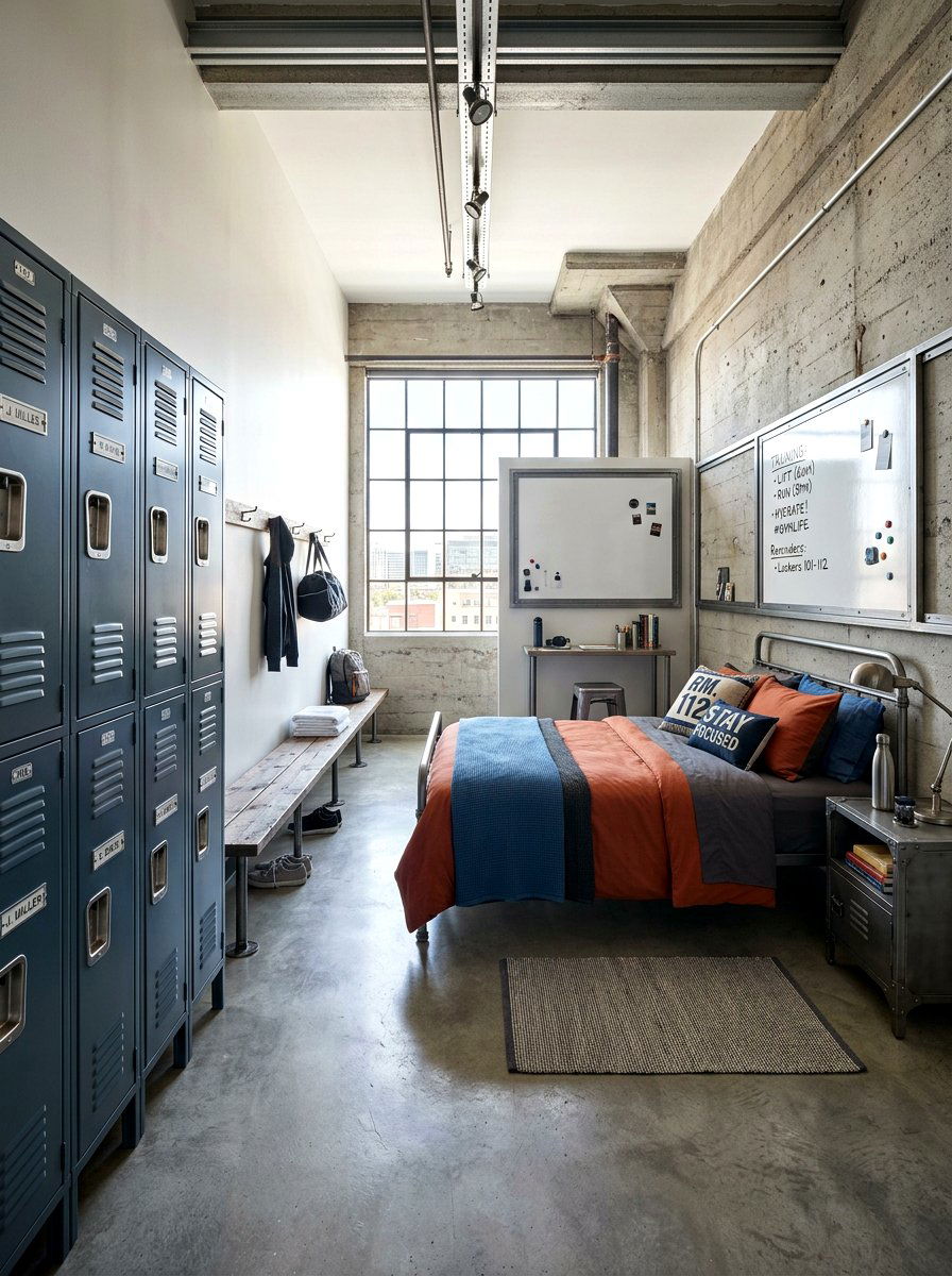 Locker Room Bedroom - 30 sports bedroom ideas