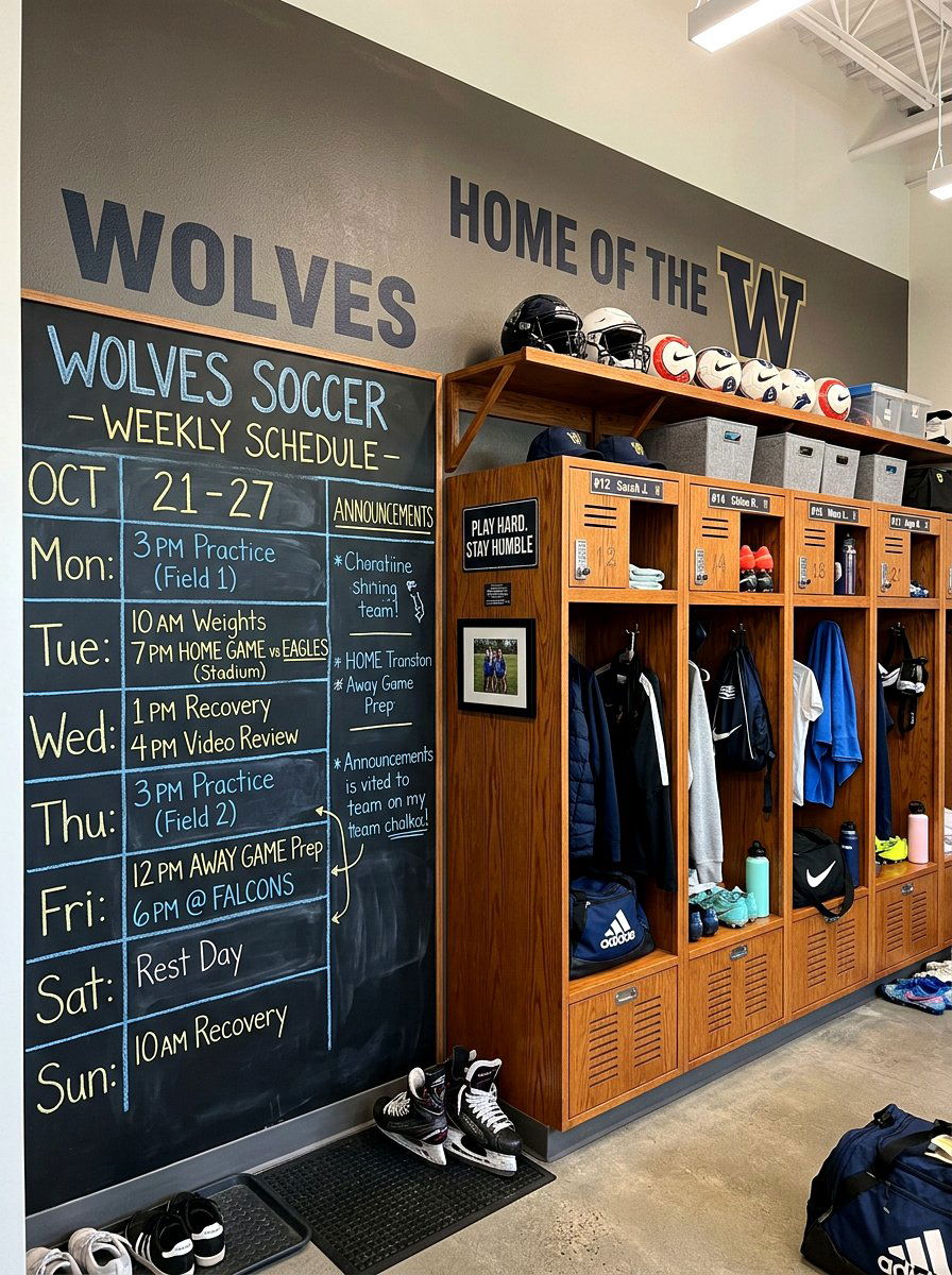 Locker Room Wall - 30 chalkboard wall ideas