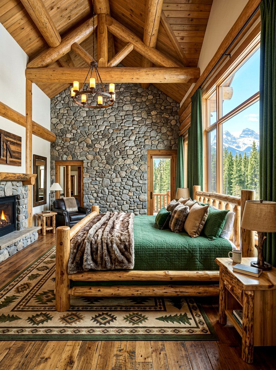 Lodge Inspired Mountain Bedroom - 30 western bedroom ideas
