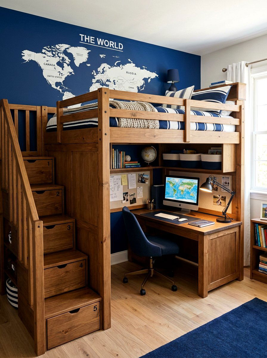 Loft Bed - 30 teen room Pinterest ideas