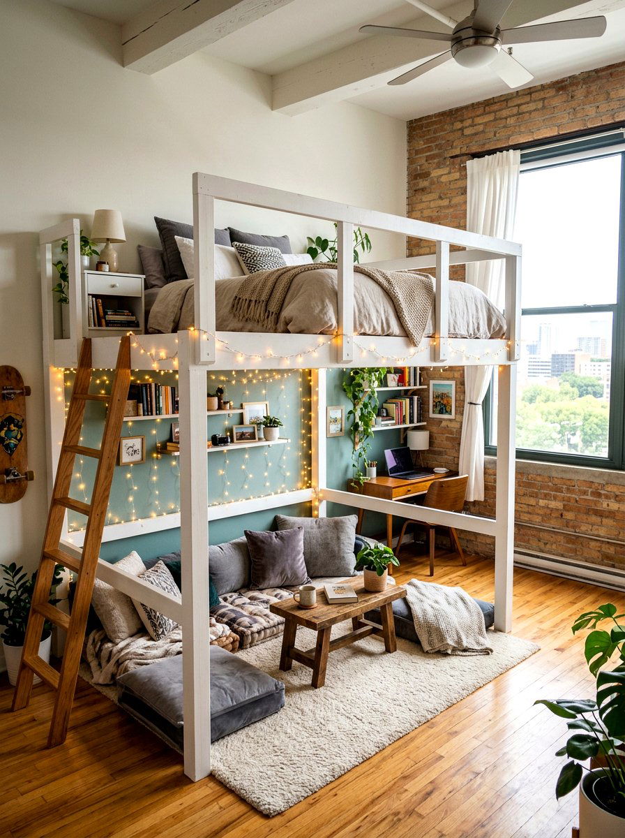 Loft Bed Bedroom - 30 tween girl bedroom ideas