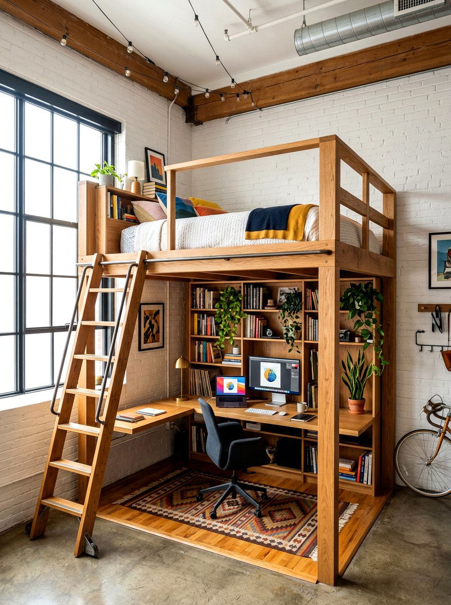 Loft Bed Design - 30 tiny apartment decor ideas