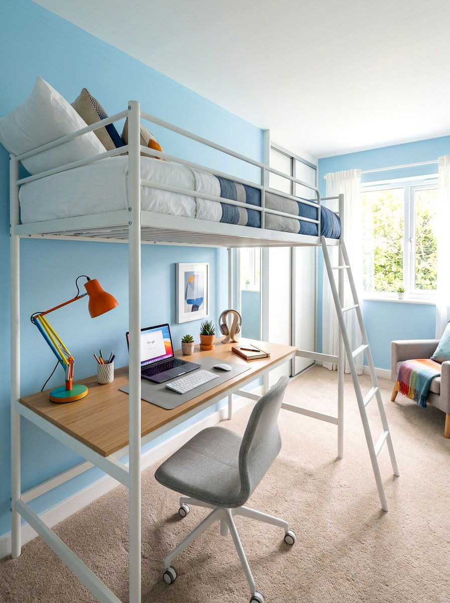 Loft Bed Desk Combo - 30 teen bedroom desk ideas
