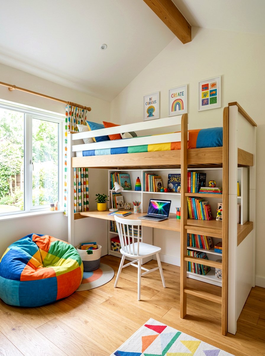 Loft Bed Desk - 30 homework station ideas