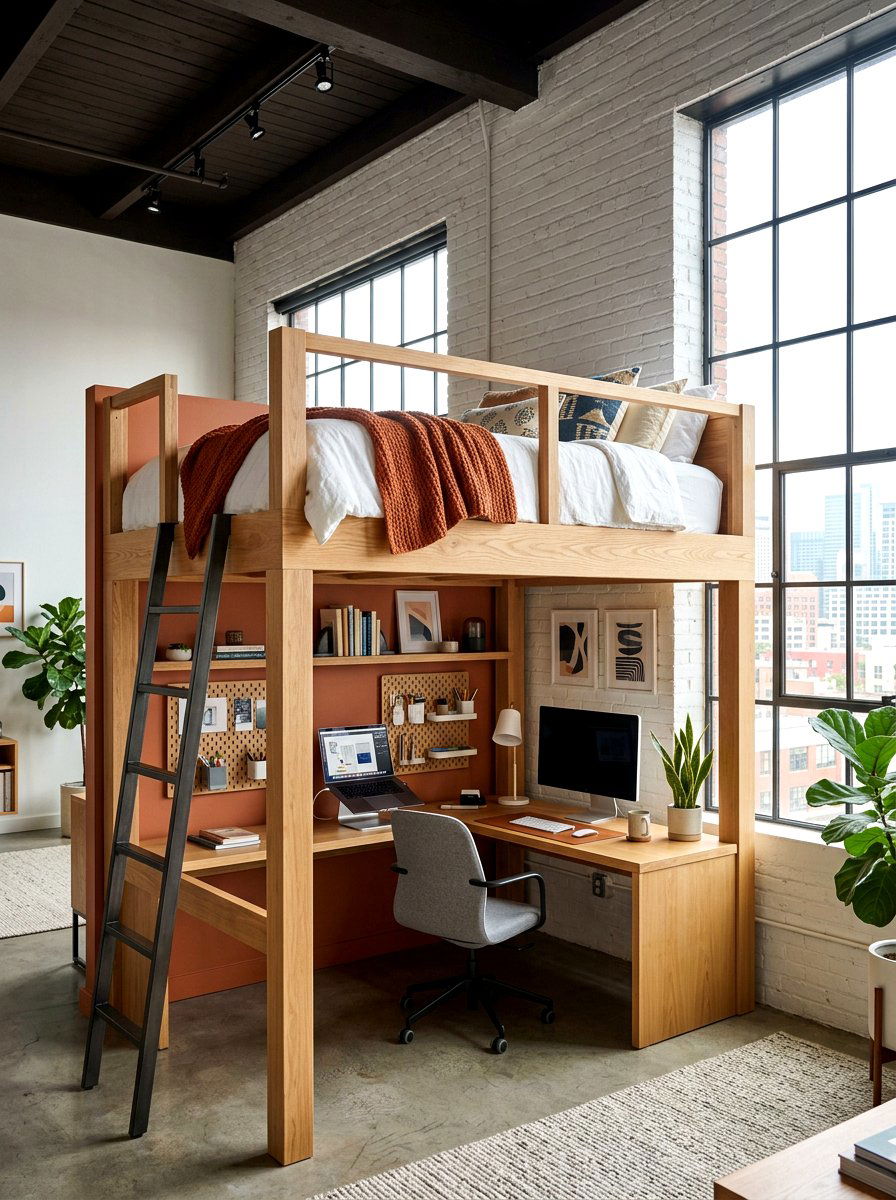 Loft Bed Platform - 30 studio apartment ideas