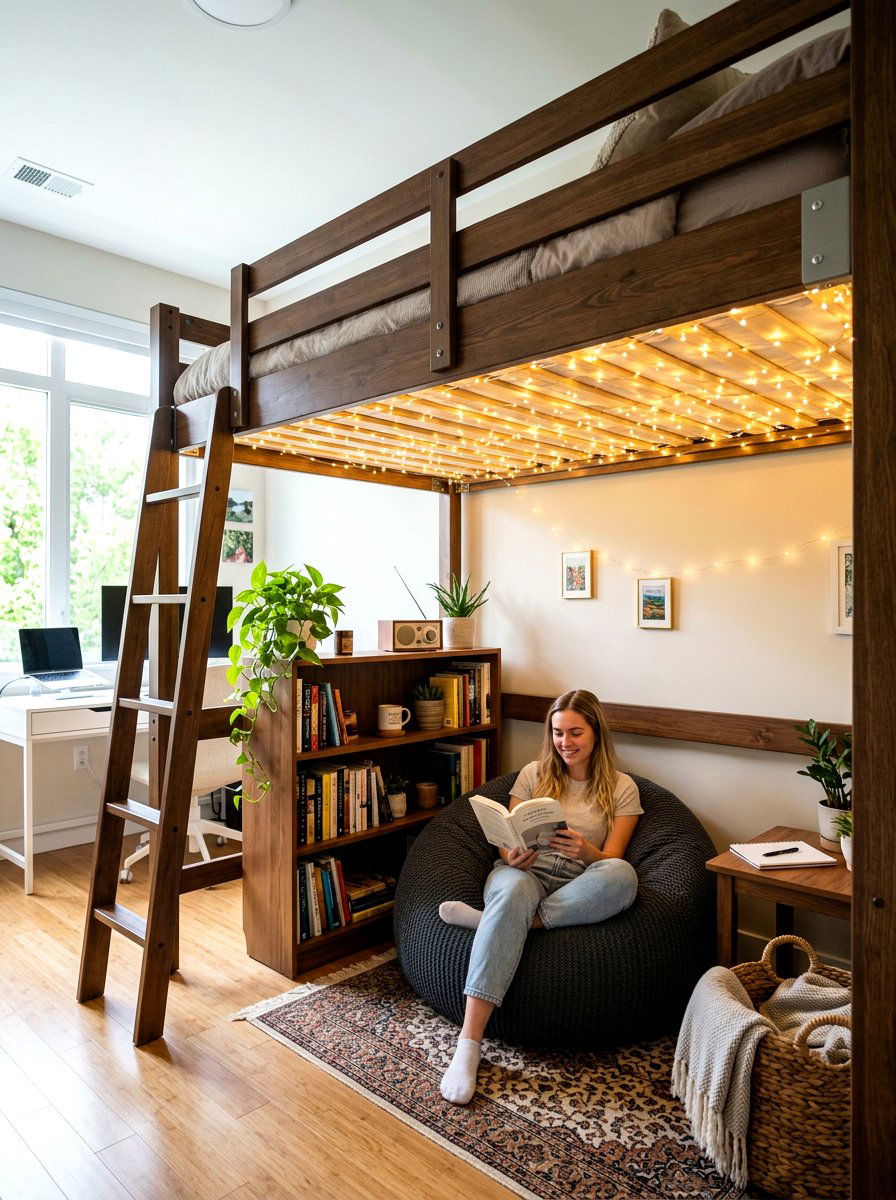 Loft Bed Underside Lighting - 30 fairy light canopy ideas