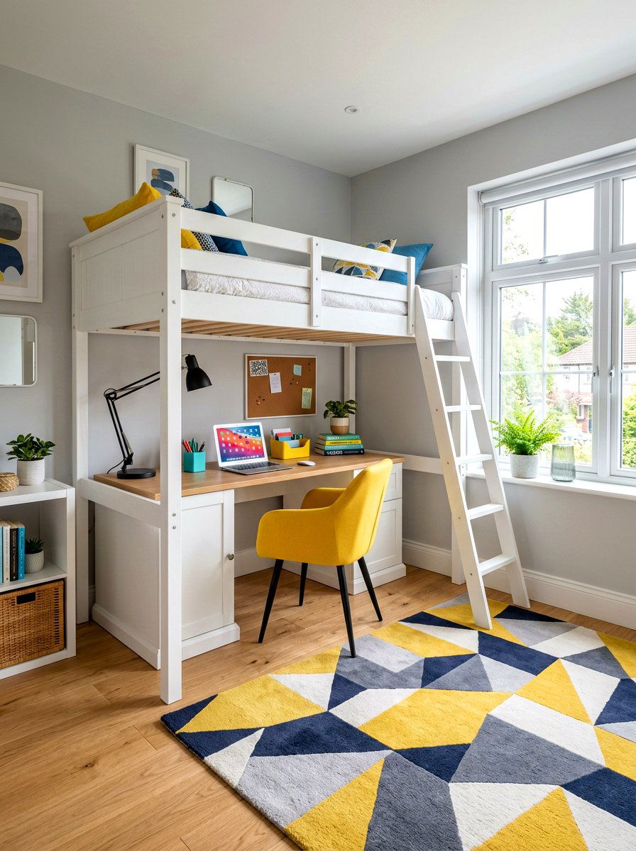 Loft Bed With Desk - 30 creative kids room ideas