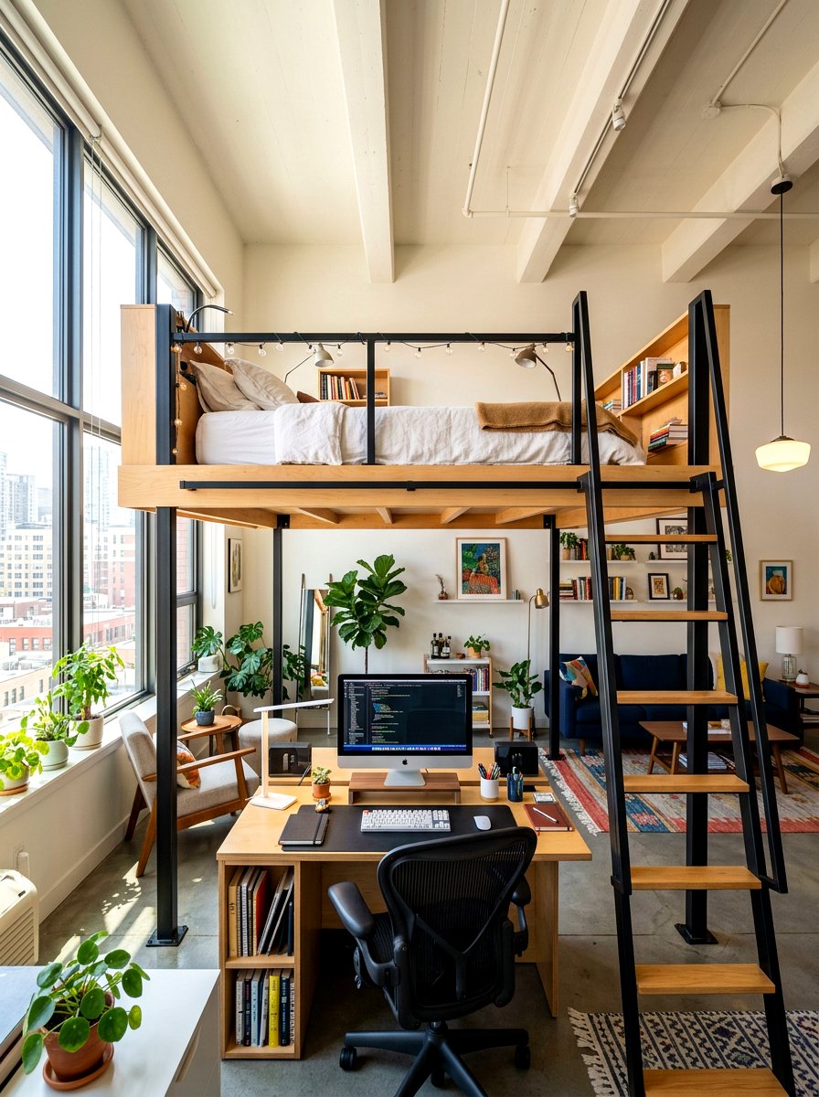 Loft Bed With Desk - 30 multipurpose furniture ideas