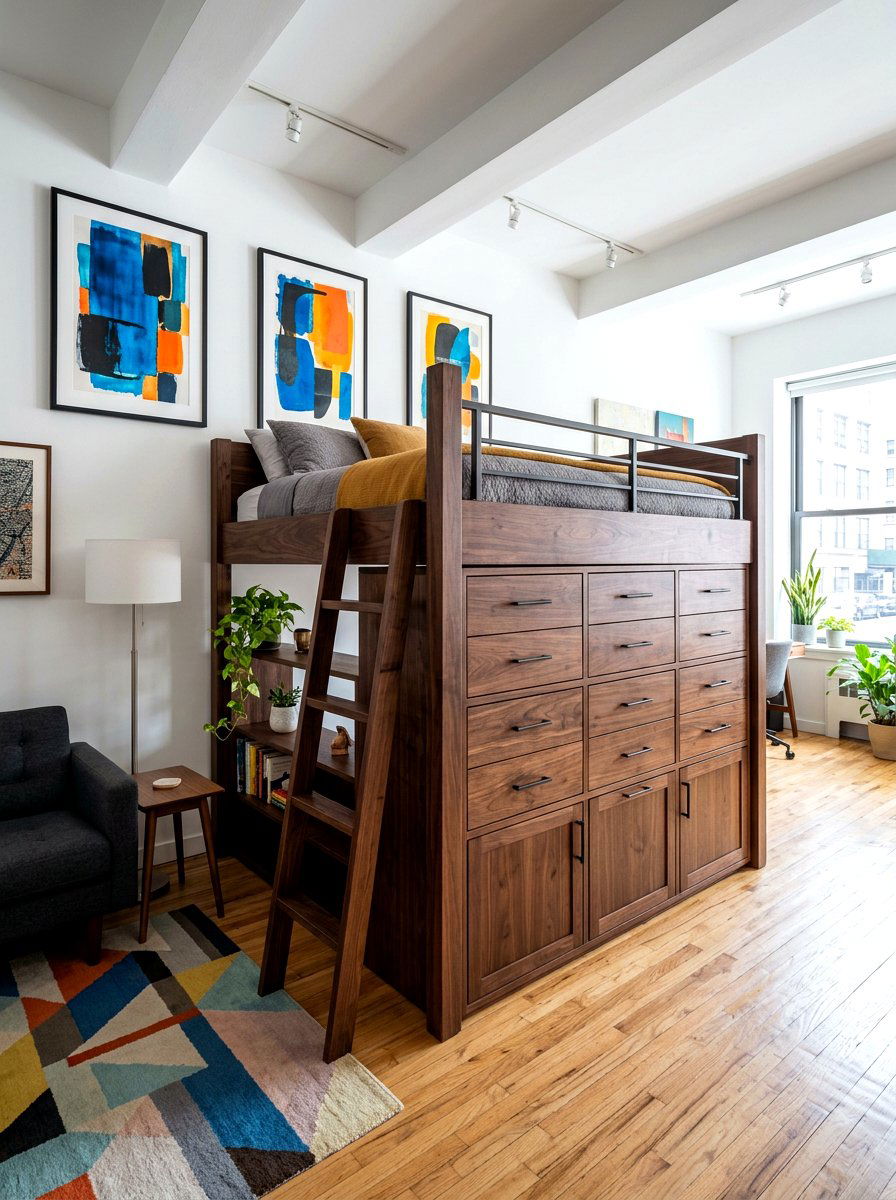 Loft Bed With Drawers - 30 loft bed studio apartment ideas