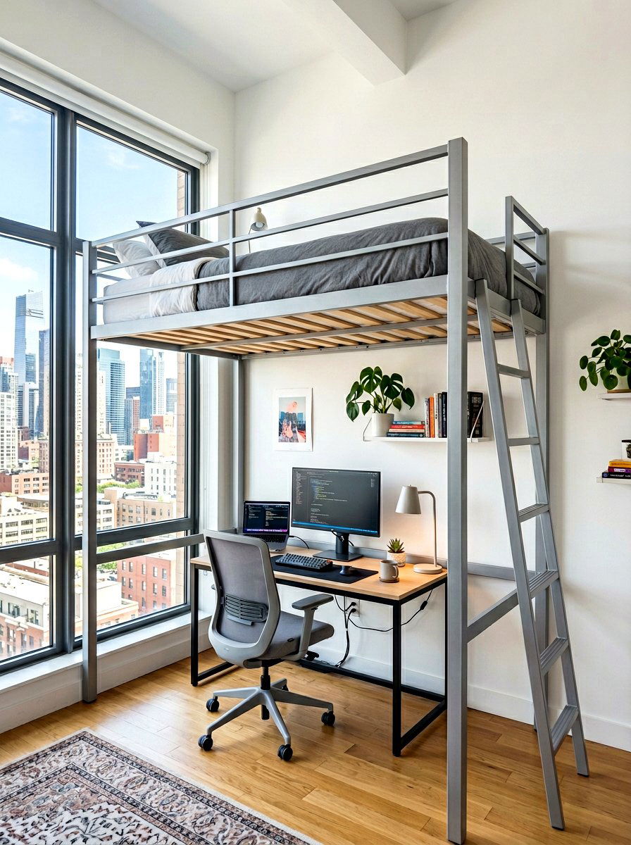 Loft Bed With Ladder - 30 loft bed studio apartment ideas