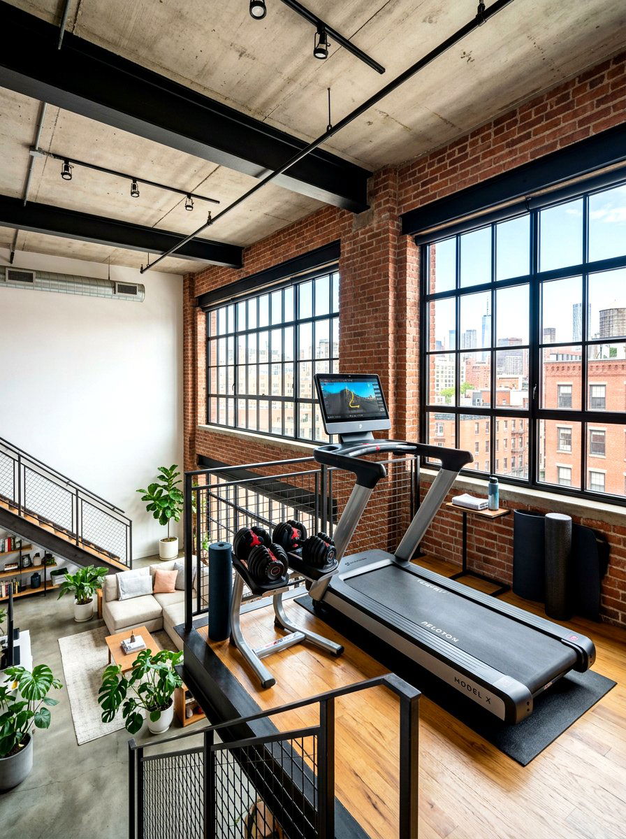 Loft Fitness Station - 30 treadmill room ideas