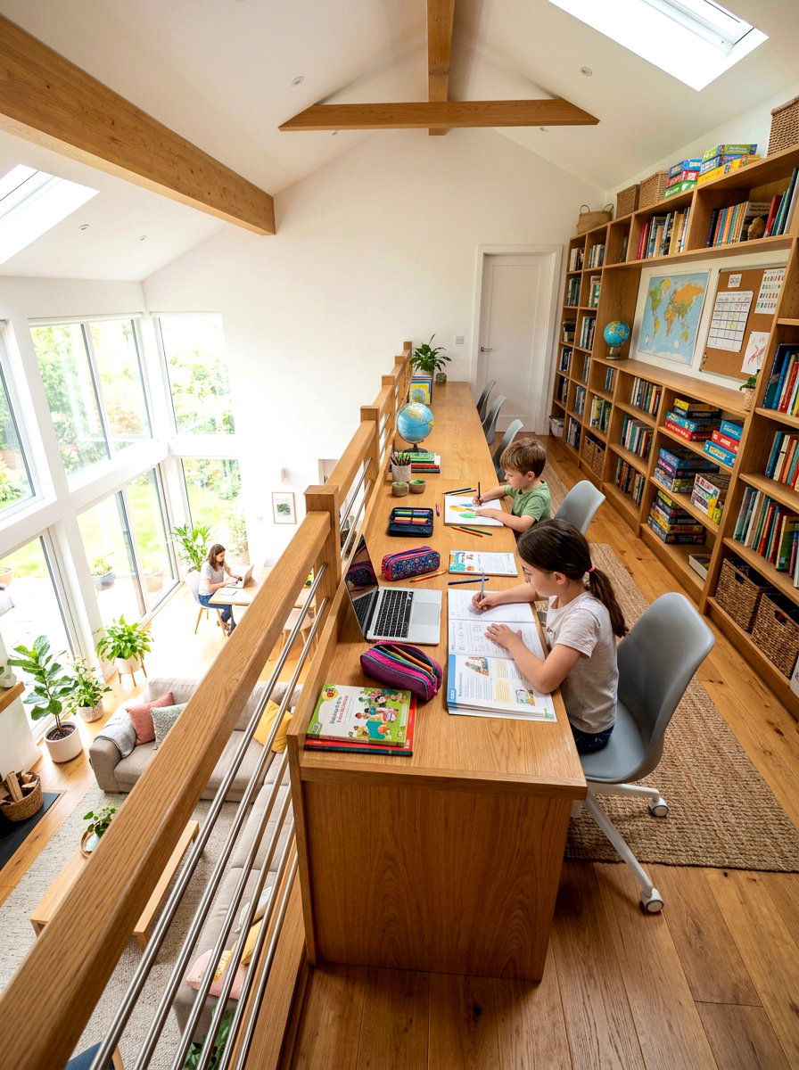 Loft Homeschool Workspace - 30 home schoolroom ideas