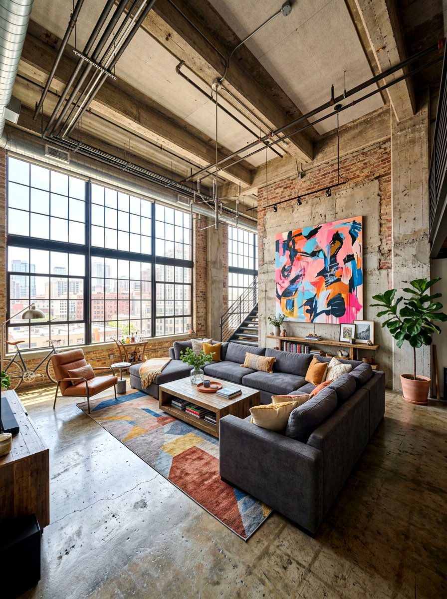 Loft Living Room - 30 viral living room decor ideas